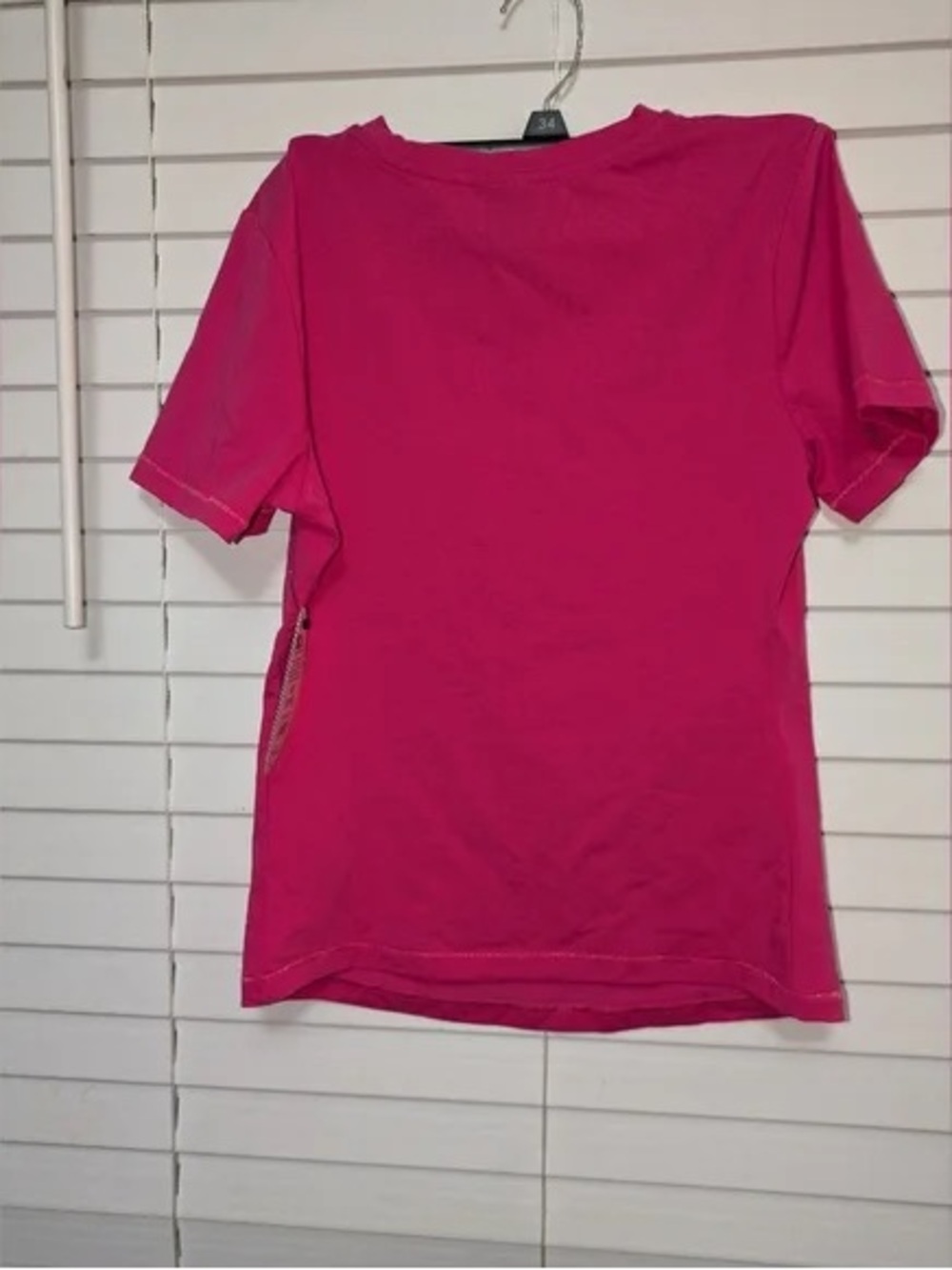 Women's Hot Pink Short Sleeve Crewneck Top
